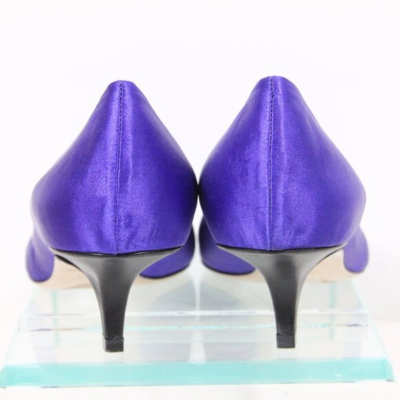Schutz Sabrina Kitten Heel Pumps sz 10 Women Blue Satin Shoes - Picture 7 of 9